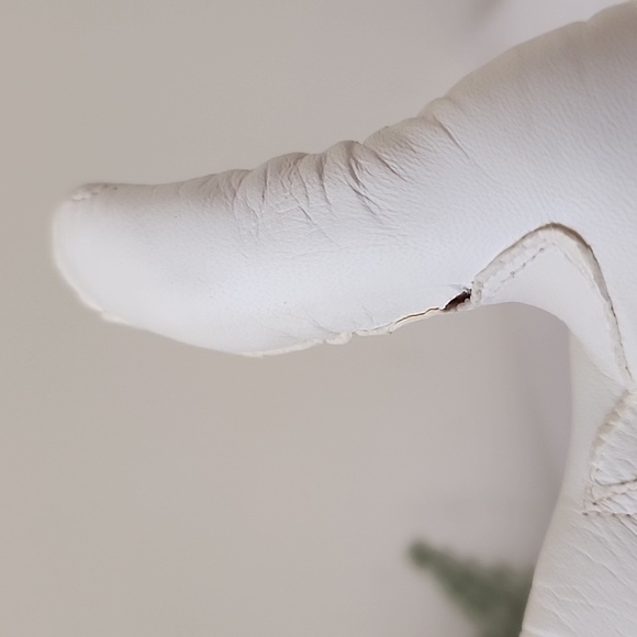 Vintage Ivory Leather Lace Gloves 6 3/4 Made In Italy - Picture 5 of 9